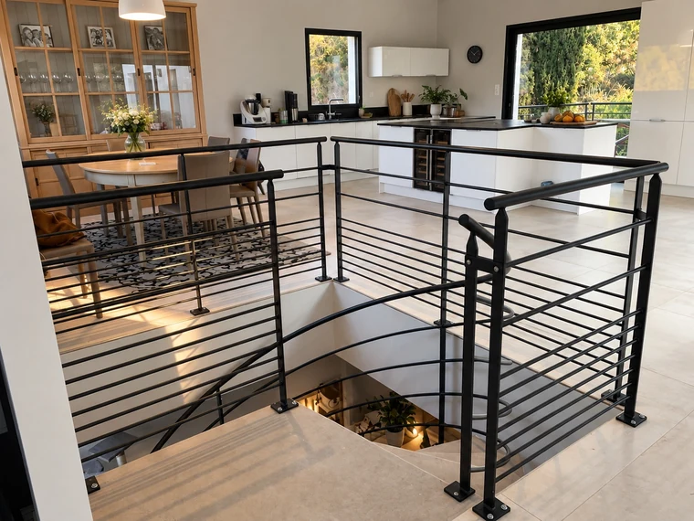 Garde-corps intérieur à lisses