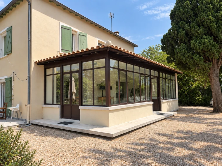 Véranda sur maison ancienne